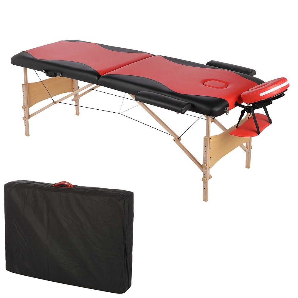 2-predelna masažna miza - rdeča/črna