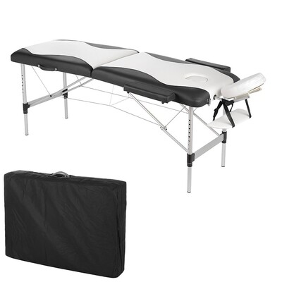 2-predelna masažna miza - ALU - bela/črna