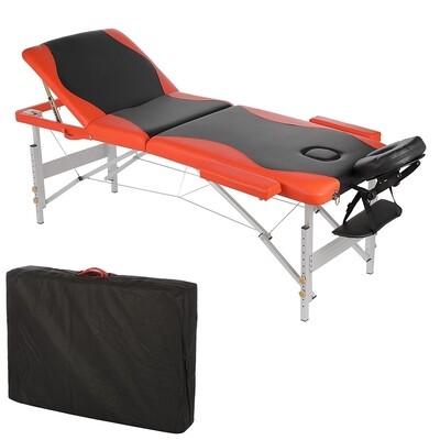 3-predelna masažna miza - ALU - črna/oranžna