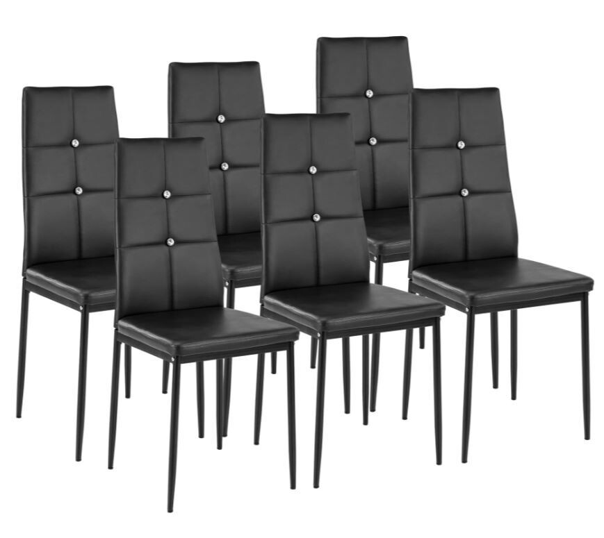 6 stolov z okrasnimi kamenčki - več barv, Barva: Črna