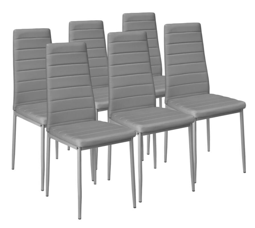 6 stolov iz umetnega usnja - več barv, Barva: Siva