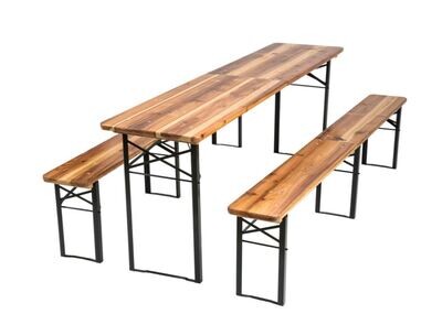 Zložljivi 3-delni komplet mize in klopi - 219 cm