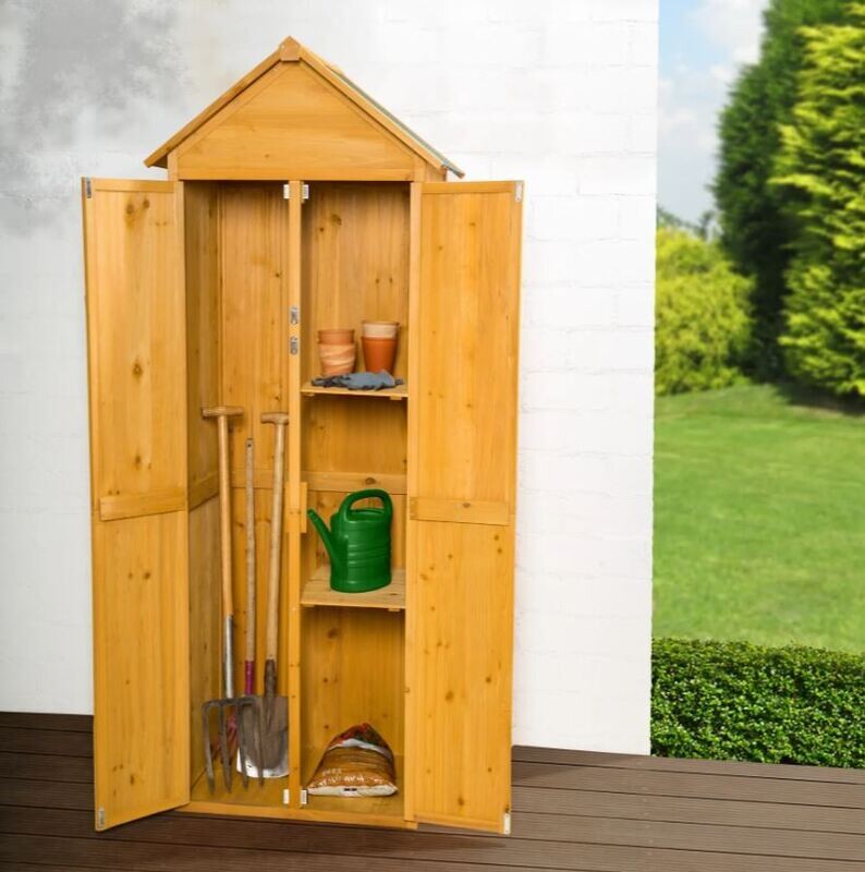 Vrtna omara s poševno streho - 80,5 × 60 × 213,5 cm