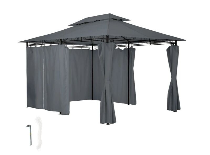 Paviljon/gazebo 4 x 3 m - 6 stranic - BEŽ ali ANTRACIT