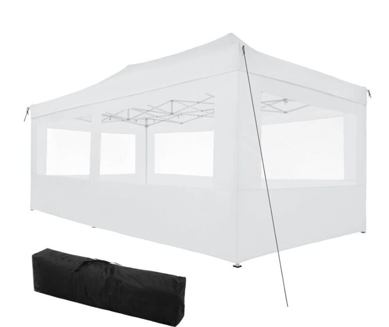 Zložljivi gazebo Fiona 3 x 6 m - 4 stranice - BEL ali ČRN