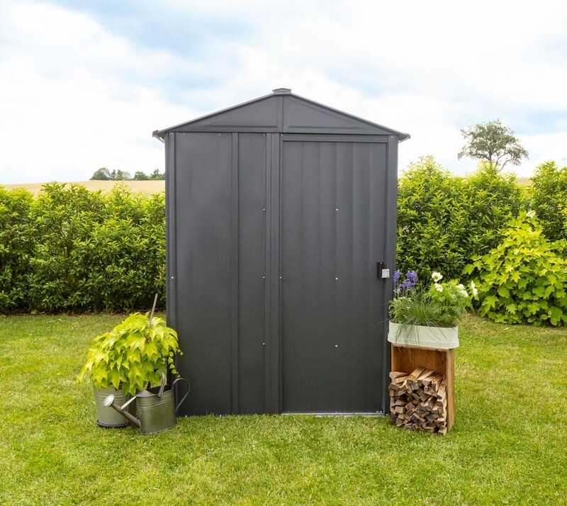 Kovinska vrtna hiška-uta-lopa 1,8 m² - 1,22m x 1,51m - TEMNO SIVA