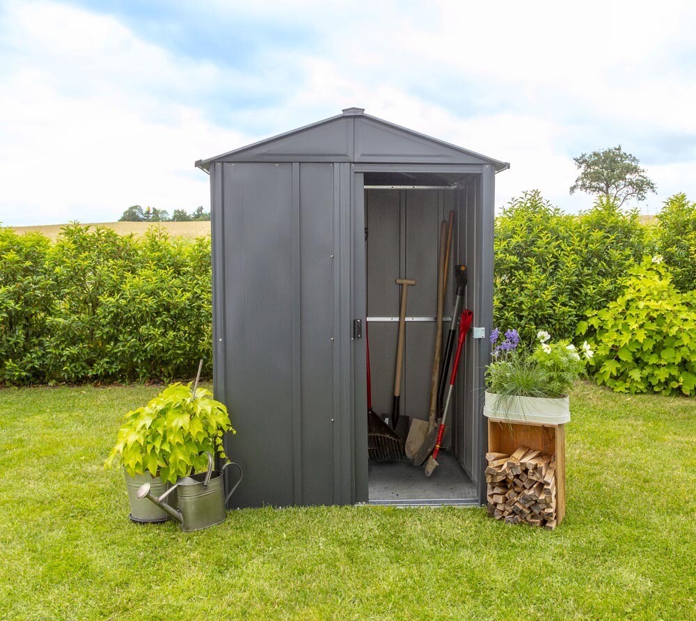 Kovinska vrtna hiška-uta-lopa 1,8 m² - 1,22m x 1,51m - TEMNO SIVA