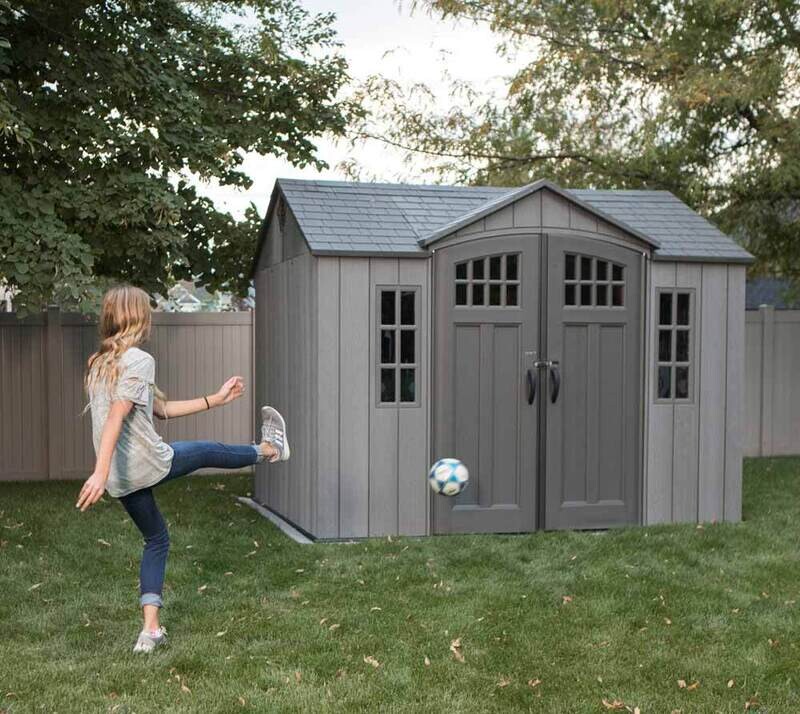 Plastična hiška-lopa-uta Saturn 7,44 m² - 2,44m x 3,05m - TEMNO SIVA