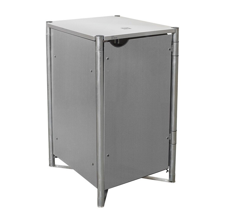 Kovinski boks za smetnjak - 120 litrov - 64 x 61 x 115 cm - SIVA
