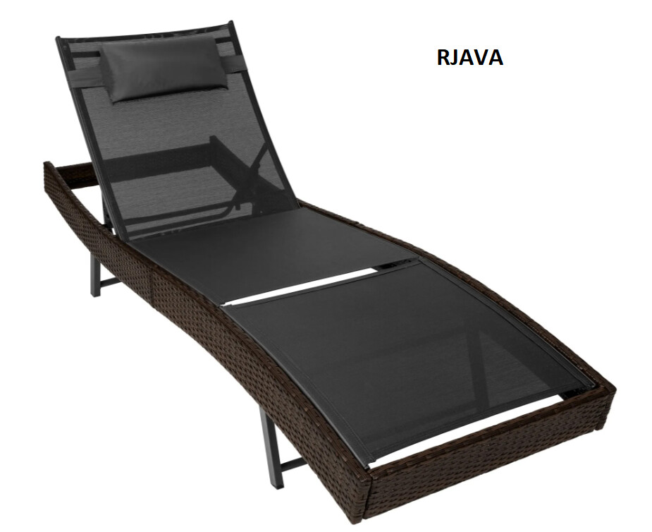 Ratanski ležalnik za sončenje + blazina - več barv, Barva: Rjava