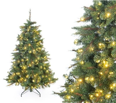 Umetno božično drevo z LED lučkami - videz smreke - 180 cm