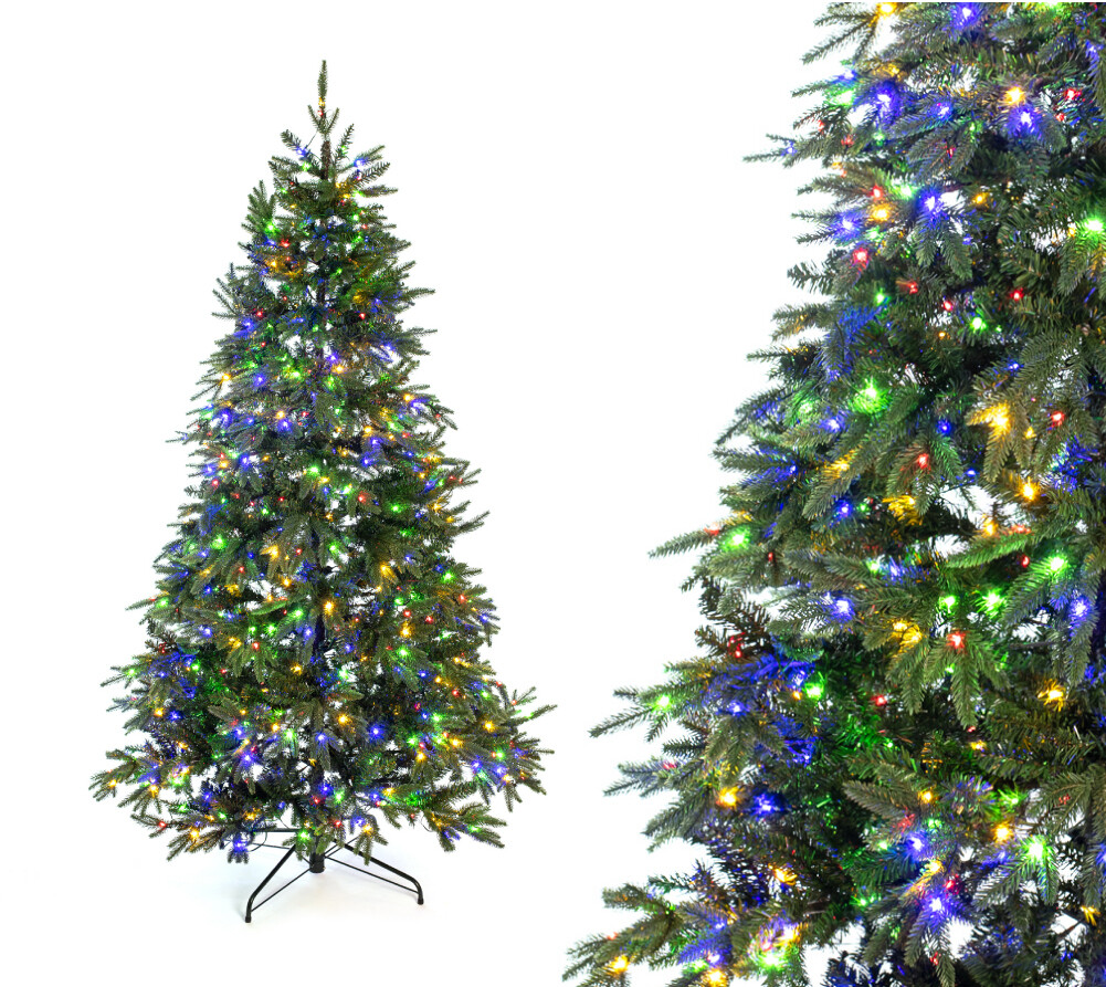 Umetno božično drevo z LED lučkami - videz smreke - 210 cm