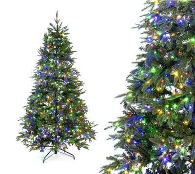 Umetno božično drevo z LED lučkami - videz smreke - 210 cm