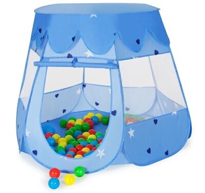 Igralni šotor s 100 žogicami za otroke - ROZA ali MODRA