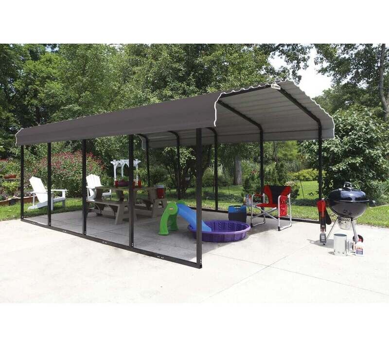 Jekleni nadstrešek Rim - 6,0 x 3,7 x 2,6 m - SIVA
