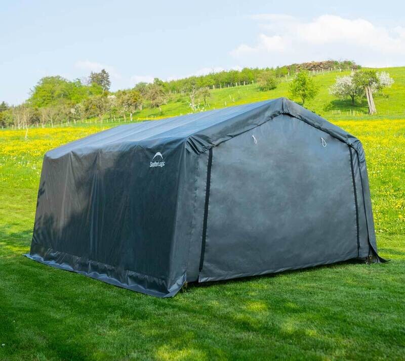 Garažni/skladiščni šotor 18,13 m² - 4,9 x 3,7 x 2,6 m - SIVA