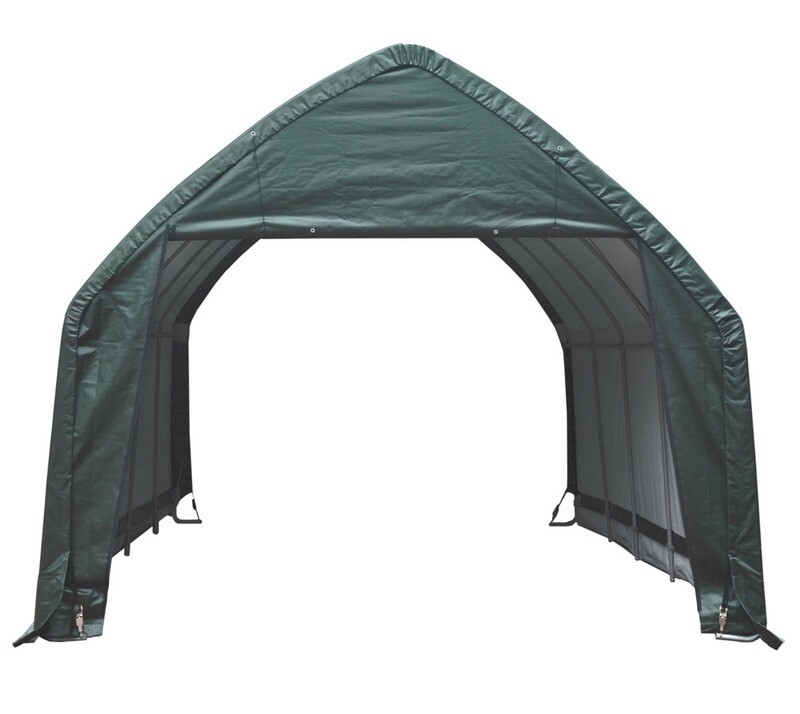 Garažni/skladiščni šotor 23,8 m² - 6,1 x 3,9 x 3,7 m - ZELENA