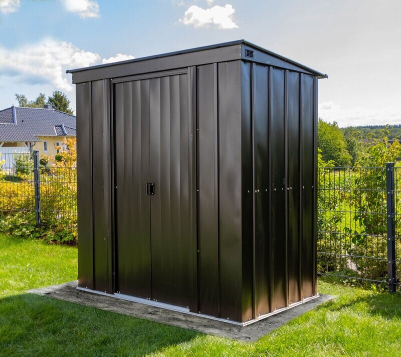 Kovinska vrtna hiška-uta-lopa 3,02 m² - 1,19m x 2,54m - ČRNA