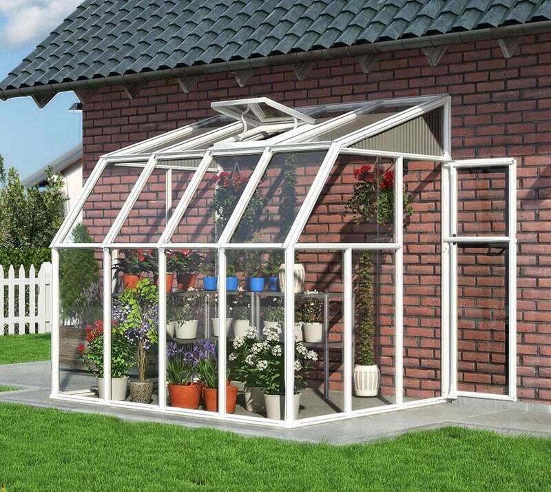 Zidni rastlinjak 5 m² - 2,62 x 2,01 x 2,47 m - BELA
