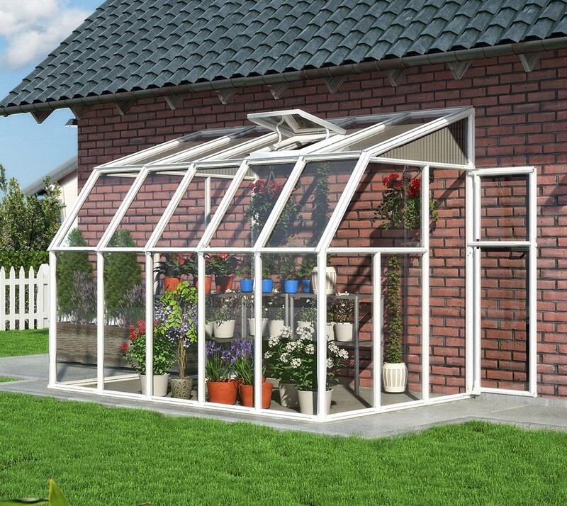 Zidni rastlinjak 6,5 m² - 3,24 x 2,01 x 2,47 m - BELA