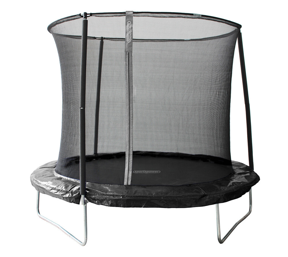 Trampolin z varnostno mrežo - 244 x 244 x 205 cm - ČRNA