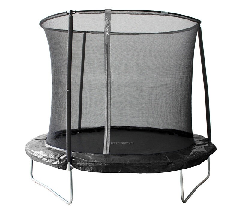 Trampolin z varnostno mrežo - 244 x 244 x 205 cm - ČRNA