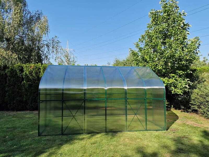 Polikarbonat rastlinjak POMIDOR PREMIUM PLUS - 2,5 m x 4 m - ZELENA KONSTRUKCIJA