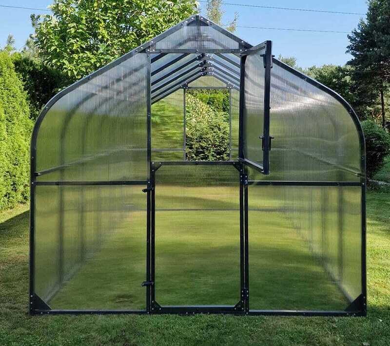 Polikarbonat rastlinjak POMIDOR PREMIUM PLUS - 2,5 m x 4 m - ANTRACIT KONSTRUKCIJA