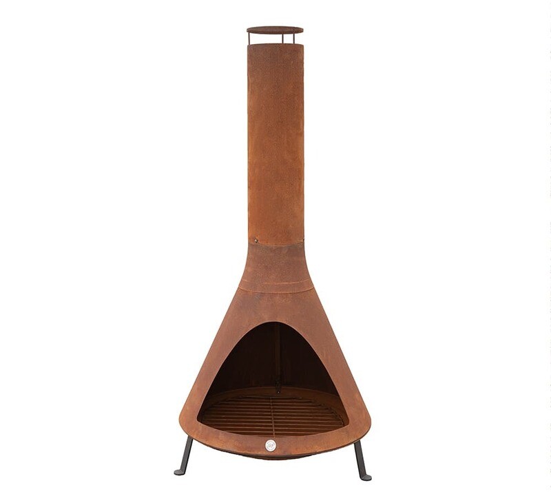 Jekleni vrtni kamin - 70 x 70 x 160 cm - RJAVA