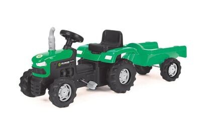Traktor na pedala s prikolico - zelen