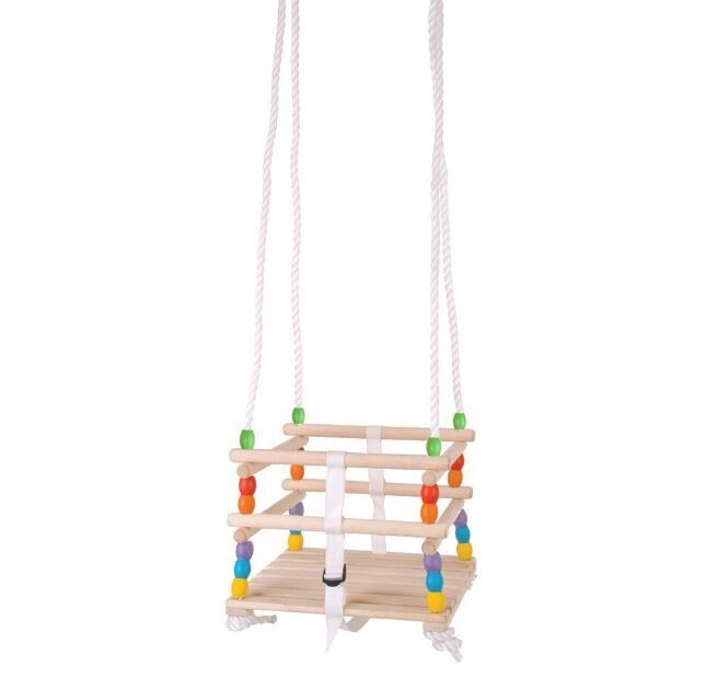 Lesena gugalnica z barvnimi kroglicami - nosilnost 25 kg