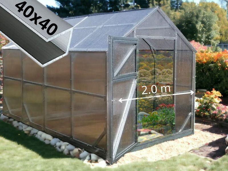 Rastlinjak ROSA - širina 2m, dolžina 4/6/8m – 4/6 mm polikarbonat + dostava