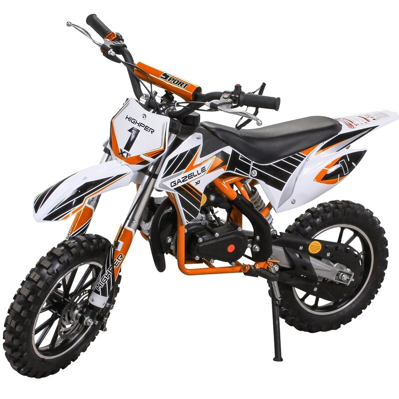 Bencinski otroški motocikel Gazela, 49ccm, 2-taktni motor  - oranžen