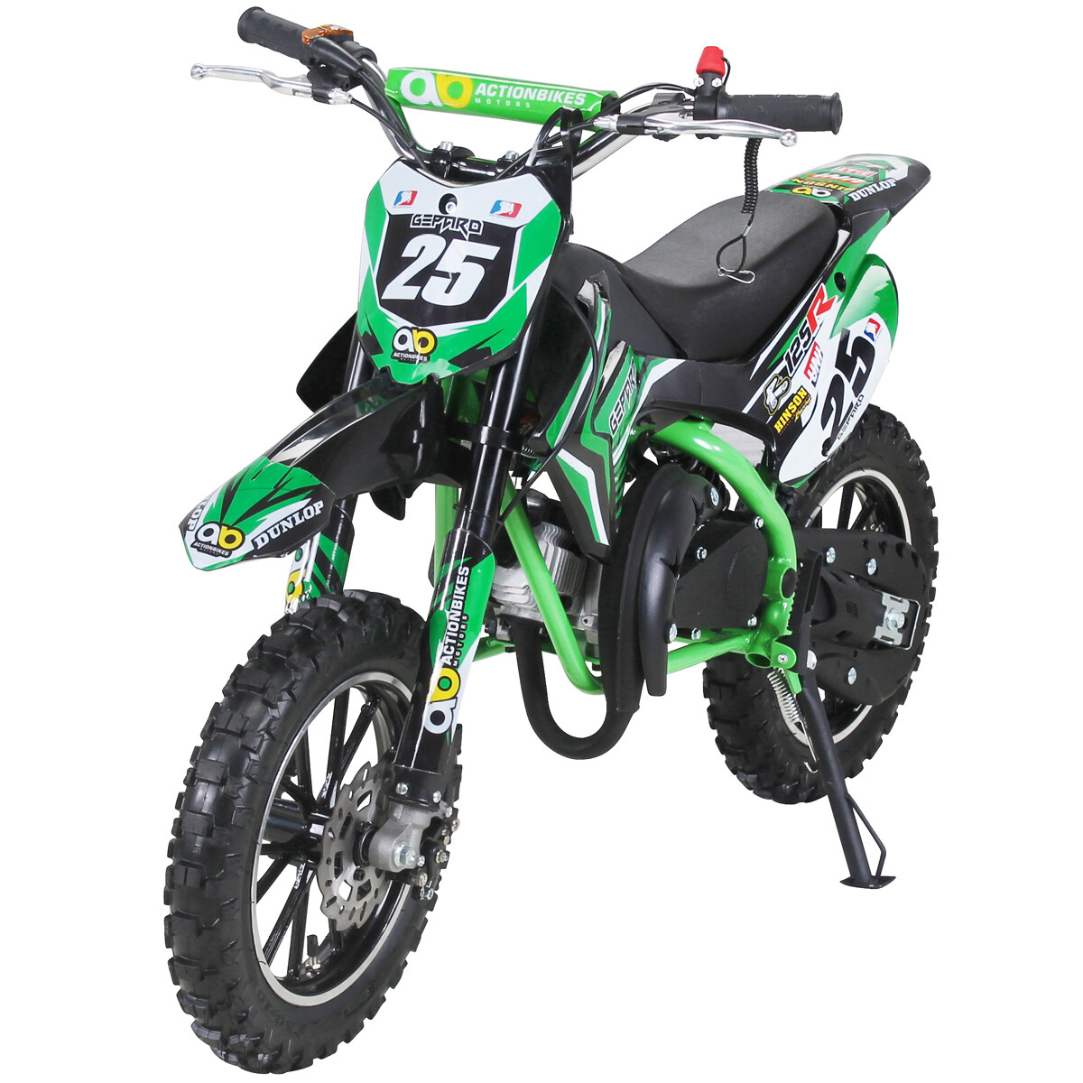 Bencinski otroški motocikel Gepard, 49ccm, 2-taktni motor - več barv, Barva: Zelena