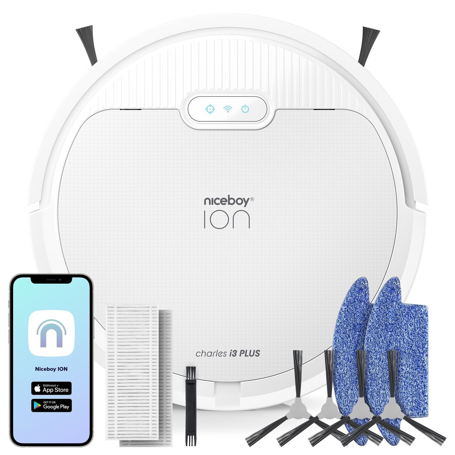 Robotski sesalnik ION i3 Plus bel