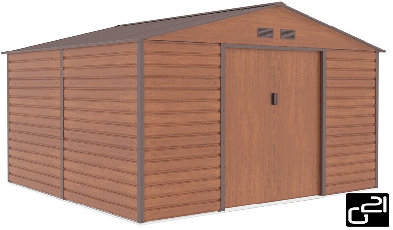 ​Vrtna kovinska hiška-uta-lopa 10,18 m² – 3,3 m x 3,1 m - RJAVA