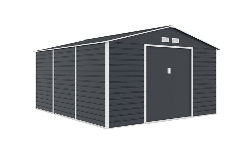 Vrtna kovinska hiška-uta-lopa 12,9 m² – 3,4 m x 3,8 m - ANTRAZIT