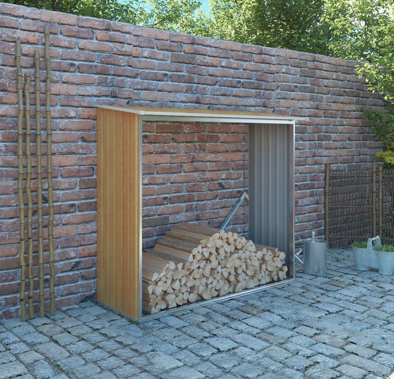 Stojalo za drva G21 WOH 136 - 182 x 75 cm, RJAVA