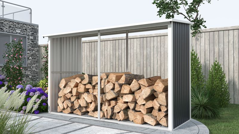 Stojalo za drva G21 WOH 682 - 302 x 119 cm, ANTRACIT