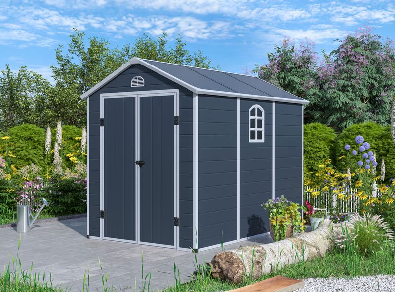 Vrtna hiška-uta G21 Boston 5,23 m² - 188 x 278 cm, plastika, siva
