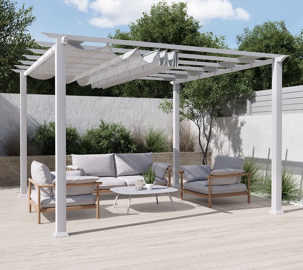 Aluminijasta pergola Florida | Bela | 350x350x235 cm