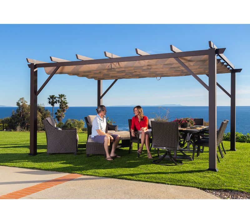 Kovinska pergola Modena | Rjava | 360x623x239 cm