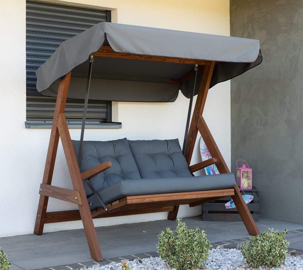 Lesena gugalnica Hollywood Swing Paris | antracit | 123x160x180 cm