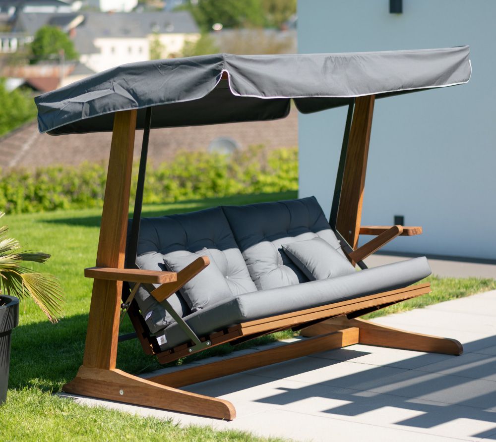 Lesena gugalnica Sia | antracit | 120x236x190 cm