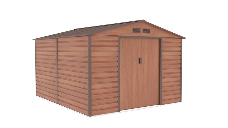 Vrtna kovinska hiška-uta-lopa 8,25 m² - 2,7 m x 3,1 m - RJAVA