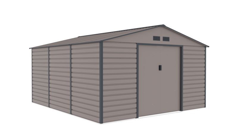 Vrtna kovinska hiška-uta-lopa 12,9 m² – 3,4 m x 3,8 m - SIVA