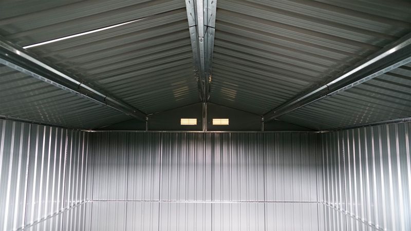 Vrtna kovinska hiška-uta-lopa 11 m² – 3,67 m x 3,01 m - ANTRACIT