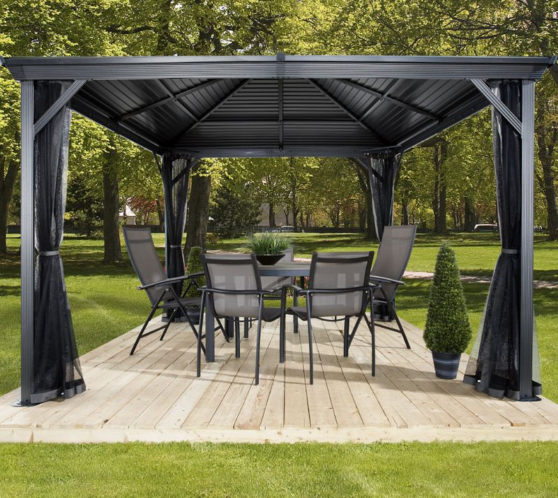 Aluminijasti paviljon Ventura | 296 x 296 x 260 cm |