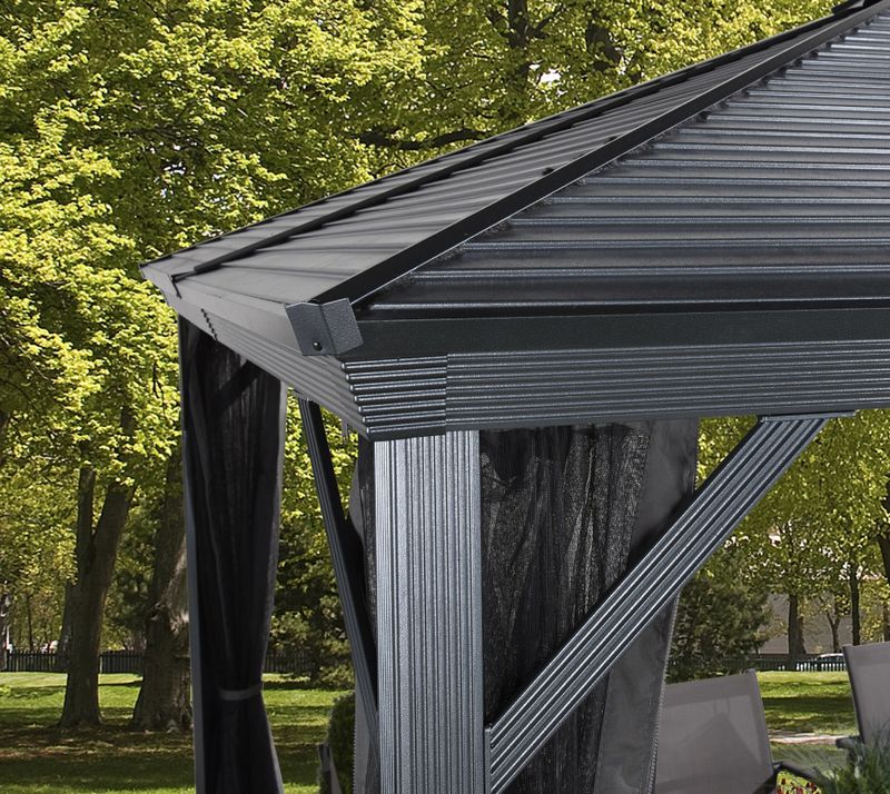 Aluminijasti paviljon Ventura | 296 x 296 x 260 cm |