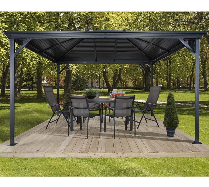 Aluminijasti paviljon Ventura | 296 x 423 x 261 cm |